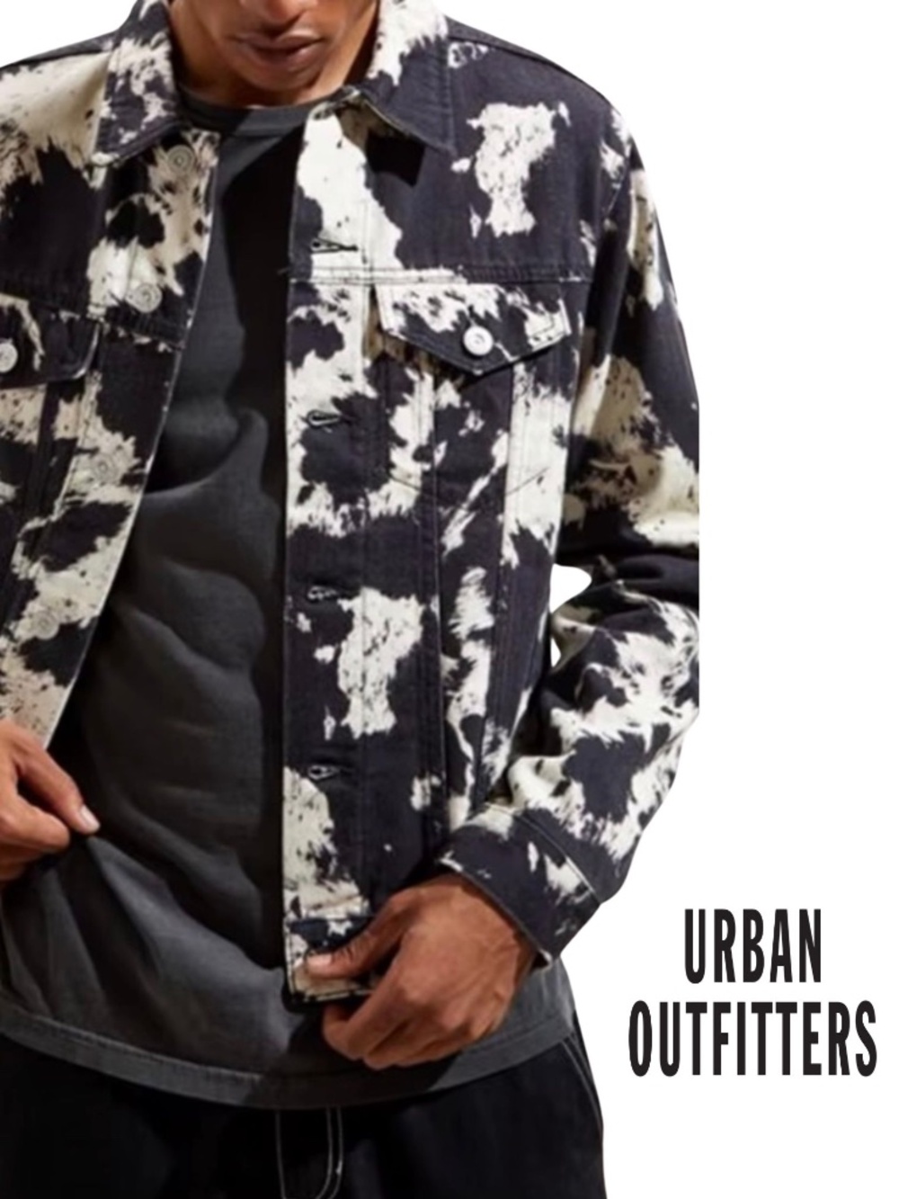 Urban Outfitters BDG Men’s “Black/White Pattern” Denim Jacket
